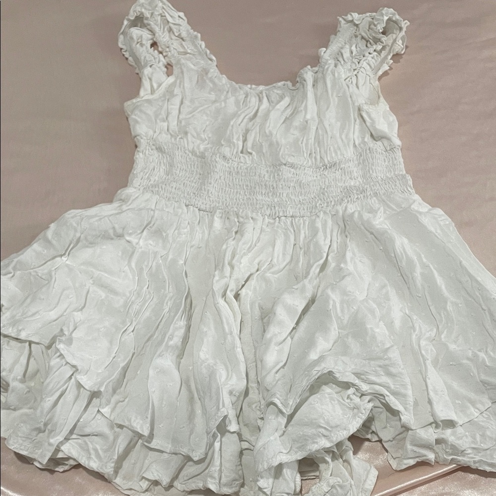 White Ruffled Romper - Picture 3 of 3